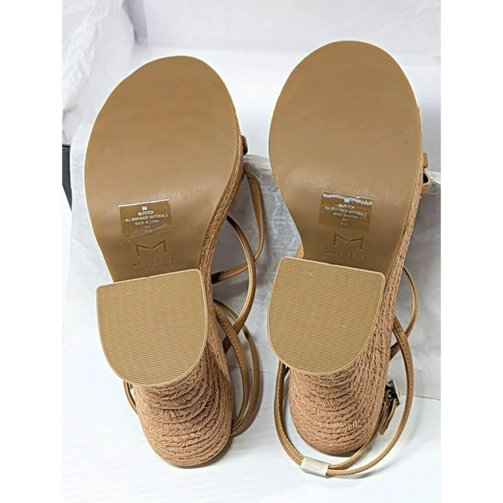 Marc Fisher LTD Women's Fetch Ankle Strap Espadrille Natural Size 9 (MSRP $140)